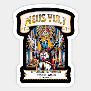 Meus Vult - Crusader Cat Sticker